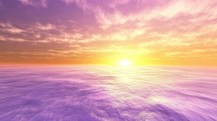 Obraz premium Serene Sunset Over Tranquil Waters with Hues of Purple and Gold