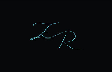 A minimal yet stylish depiction of white cursive lettering forming ZR on a dark background, symbolizing elegance and simplicity.