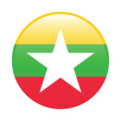 Myanmar flag circle icon vector illustration