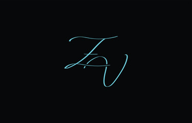 A minimal yet stylish depiction of white cursive lettering forming ZV on a dark background, symbolizing elegance and simplicity.