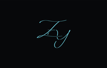 A minimal yet stylish depiction of white cursive lettering forming ZY on a dark background, symbolizing elegance and simplicity.