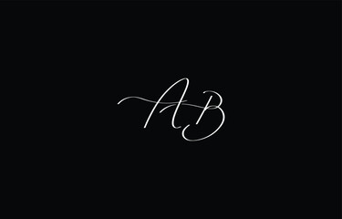 A minimal yet stylish depiction of white cursive lettering forming AB on a dark background, symbolizing elegance and simplicity.
