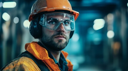 Heavy Machinery Operator in Protective Gear