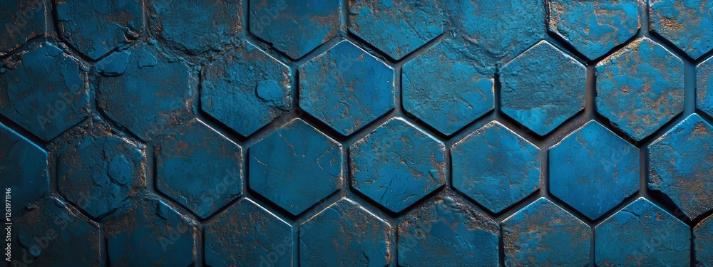 Poster futuristic hexagon abstract background with analysis and automation of stock data. big data visualiz
