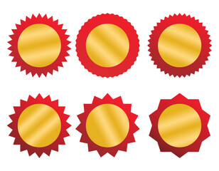 red gold starburst badge vector design