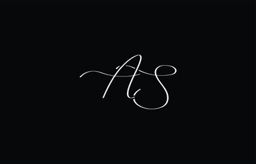 A minimal yet stylish depiction of white cursive lettering forming AS on a dark background, symbolizing elegance and simplicity.