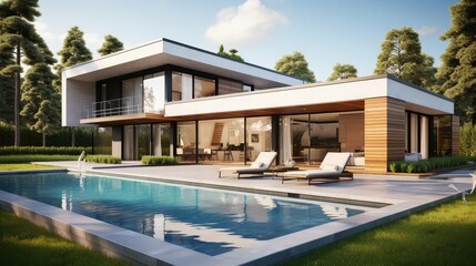 Fototapeta premium landscape outside of house