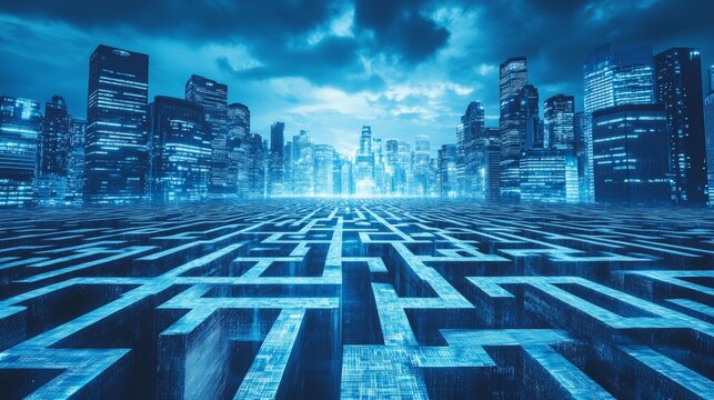 Navigating the Economic Landscape: A Maze of Future Connections in a Cityscape