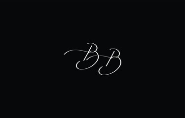 A minimal yet stylish depiction of white cursive lettering forming BB on a dark background, symbolizing elegance and simplicity.