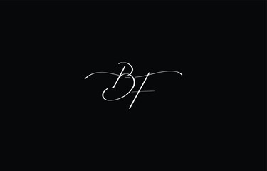 A minimal yet stylish depiction of white cursive lettering forming BF on a dark background, symbolizing elegance and simplicity.