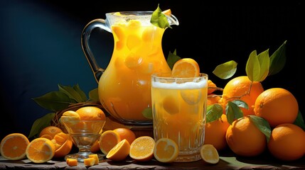 fresh orange juice pulp