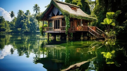 Obraz premium reflecti house on water