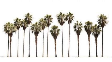 Obraz premium symmetry palm trees white background