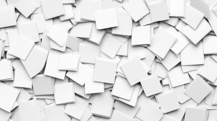 chaotic pile of white square papers on flat surface