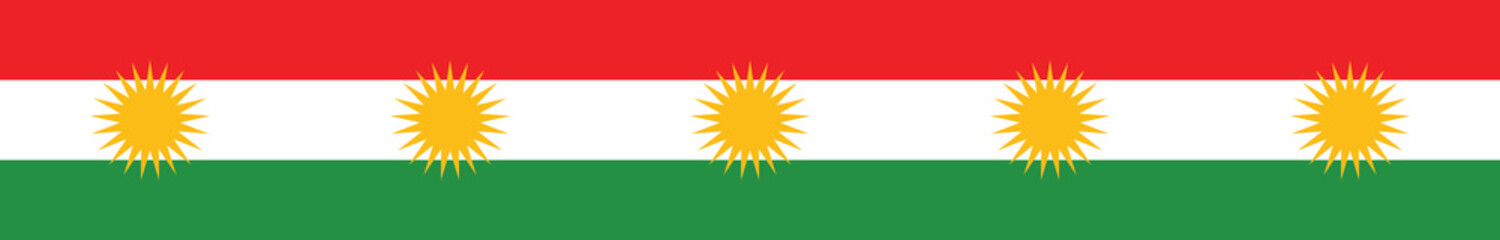 Iraqi Kurdistan flag long banner digital vector illustration