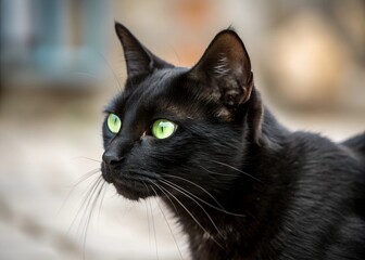 black cat portrait