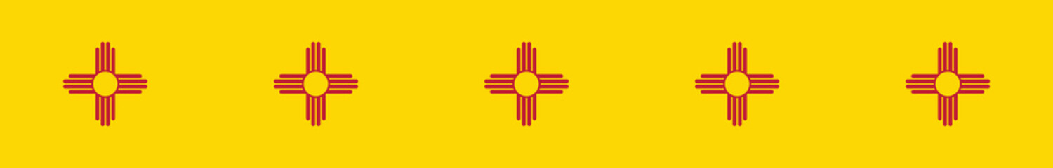 New Mexico state flag. New Mexico flag long banner digital vector illustration