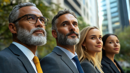 Obraz premium Confident professionals standing together in an urban setting