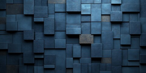 Abstract blue cube wall texture background