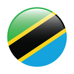Tanzania circle flag logo icon digital vector illustration
