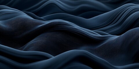 Fototapeta premium Dark blue fabric waves, abstract background