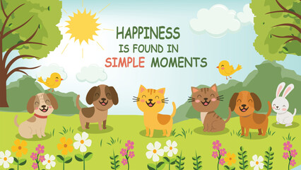Naklejka premium Happiness Is Found in Simple Moments