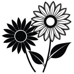 Beautiful Daisy Flower Vector – Simple Floral Illustration, Silhouette vector file of a Elegant Daisy Flower 