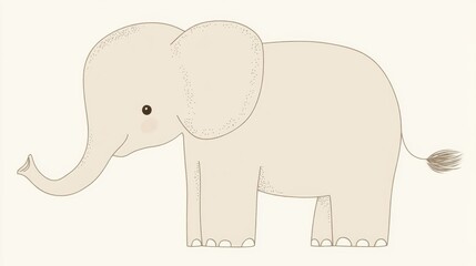 Obraz premium Cute cartoon elephant, isolated, white background, children's book illustration
