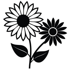Beautiful Daisy Flower Vector – Simple Floral Illustration, Silhouette vector file of a Elegant Daisy Flower 