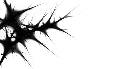 Obraz premium Abstract black spiky design on white background.