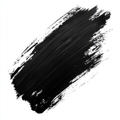 Abstract Black Brush Stroke on White Background Creating a Unique Artistic Gesture for Design, Advertising, and Creative Projects