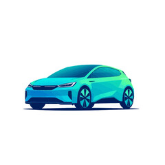 blue car isolated on white background