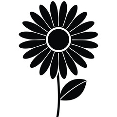 Beautiful Daisy Flower Vector – Simple Floral Illustration, Silhouette vector file of a Elegant Daisy Flower 