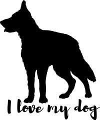 dog silhouette, dog, dog breeds, logo, vector, silhouette, i love my dog, animal, illustration, icon, sign, design, black, symbol, pet, love

