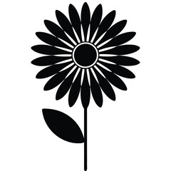 Beautiful Daisy Flower Vector – Simple Floral Illustration, Silhouette vector file of a Elegant Daisy Flower 
