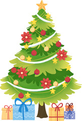 Christmas tree and gift