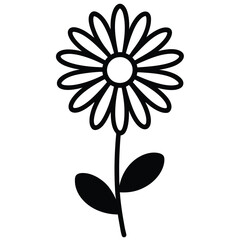 Fototapeta premium Beautiful Daisy Flower Vector – Simple Floral Illustration, Silhouette vector file of a Elegant Daisy Flower 