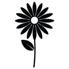 Beautiful Daisy Flower Vector – Simple Floral Illustration, Silhouette vector file of a Elegant Daisy Flower 