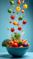 fresh vegetables on the water