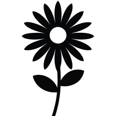Beautiful Daisy Flower Vector – Simple Floral Illustration, Silhouette vector file of a Elegant Daisy Flower 