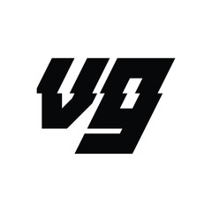 VG monogram logo design letter text name symbol monochrome logotype alphabet character simple logo