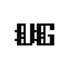 VG monogram logo design letter text name symbol monochrome logotype alphabet character simple logo