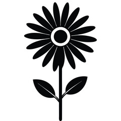 Beautiful Daisy Flower Vector – Simple Floral Illustration, Silhouette vector file of a Elegant Daisy Flower 