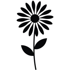 Beautiful Daisy Flower Vector – Simple Floral Illustration, Silhouette vector file of a Elegant Daisy Flower 