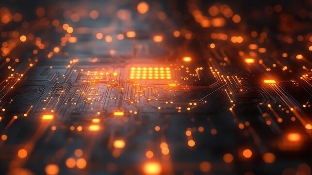 Transparent digital circuit background glowing lines for tech related designs