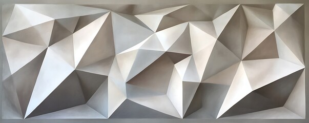 Obraz premium A modern abstract sculpture featuring intricate geometric shapes and sharp angles, creating a dynamic visual experience