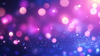Pink, blue bokeh lights, glitter, dark background, website banner