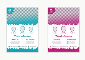 modern travel flayer design minimalistic clean font and layout