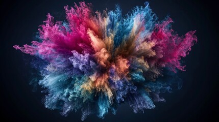 Colorful abstract burst of vibrant hues digital art contemporary studio artistic expression