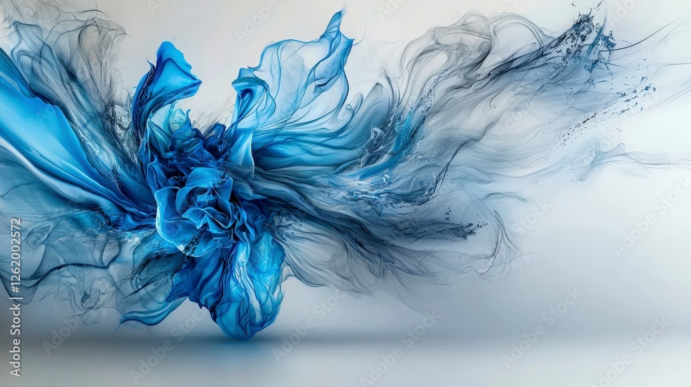 Aufkleber artistic viewpoint dynamic abstract composition of blue and gray digital art
